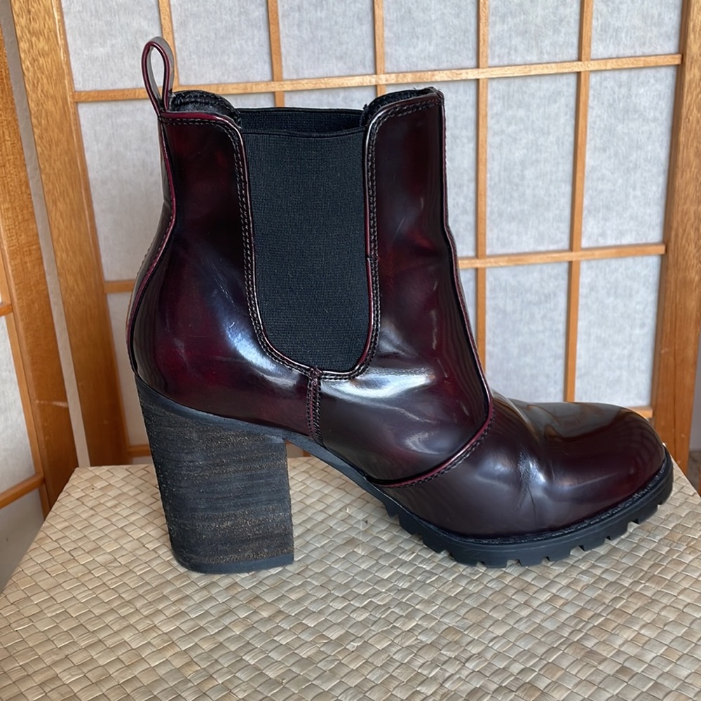 Steve Madden Oxblood Burgundy Anarchy Boots with 3.5”Heel Size 7M - Picture 8 of 11